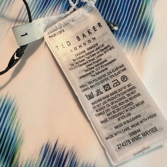 Ted Baker Mayiee Graphic Print Bandeau Swimsuit Size 1 US 4 - Picture 4 of 12